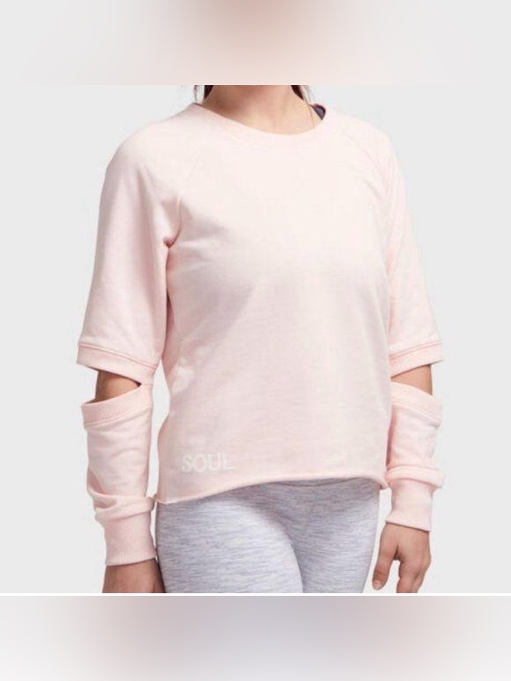 Nation LTD SoulCycle Elbow Cutout Sweatshirt Crew Pink Women’s Size XS